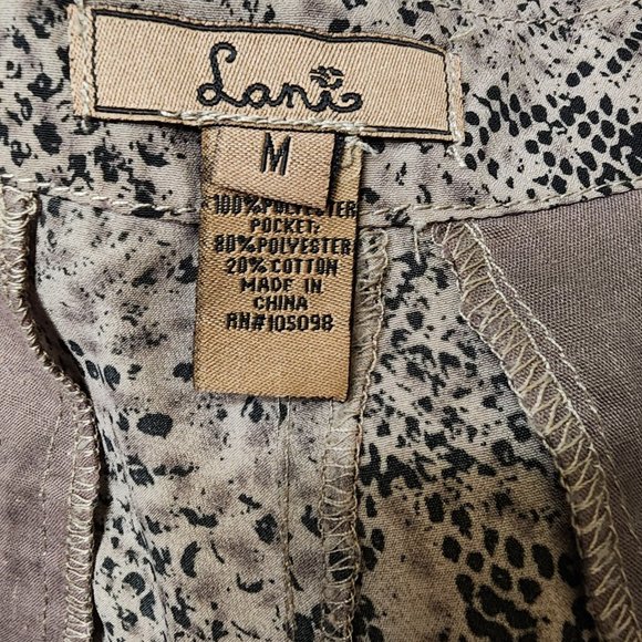 Lani Lightweight Snake Skin Print Shorts Medium Greyish-Brown/Black - Picture 4 of 7